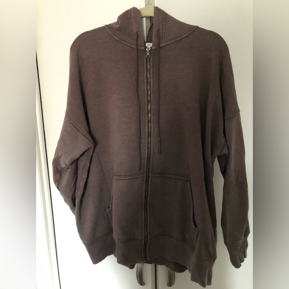Aerie Down to Earth oversized full zip hoodie, size L